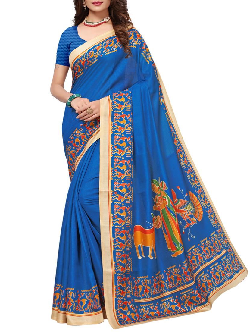 Conversational bordered saree with blouse - 15420166 - Zoom Image - 1