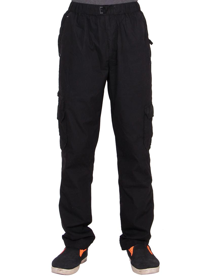 black cotton full length track pant - 15420196 - Zoom Image - 1