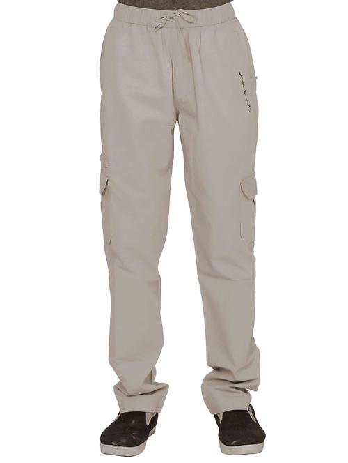 grey cotton full length track pant - 15420197 - Very Small Image - 1
