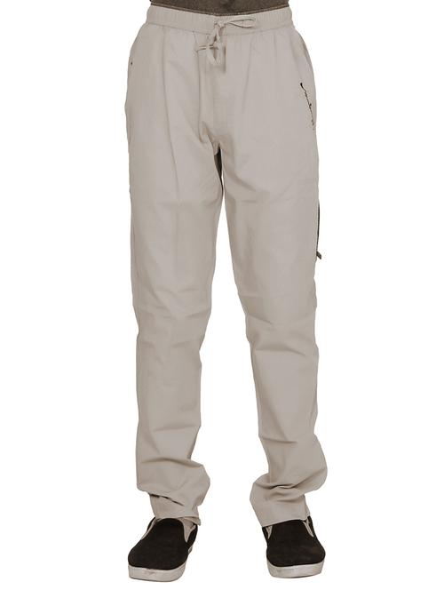 grey cotton full length track pant - 15420198 - Very Small Image - 1