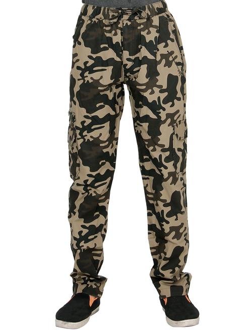green cotton full length track pant - 15420200 - Standard Image - 1