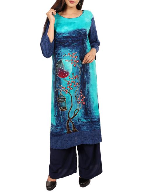 straight printed kurta - 15420303 - Very Small Image - 1