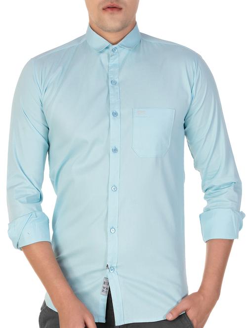 blue cotton casual shirt - 15420367 - Very Small Image - 1