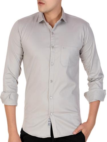 grey cotton casual shirt - 15420370 - Very Small Image - 1