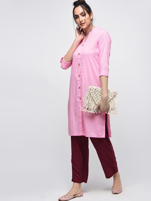 straight placket kurta - 15420410 - Standard Image - 1