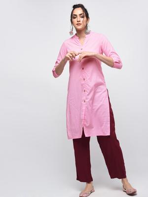 straight placket kurta - 15420410 - Standard Image - 2