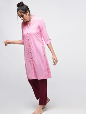 straight placket kurta - 15420410 - Standard Image - 3