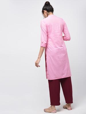 straight placket kurta - 15420410 - Standard Image - 4