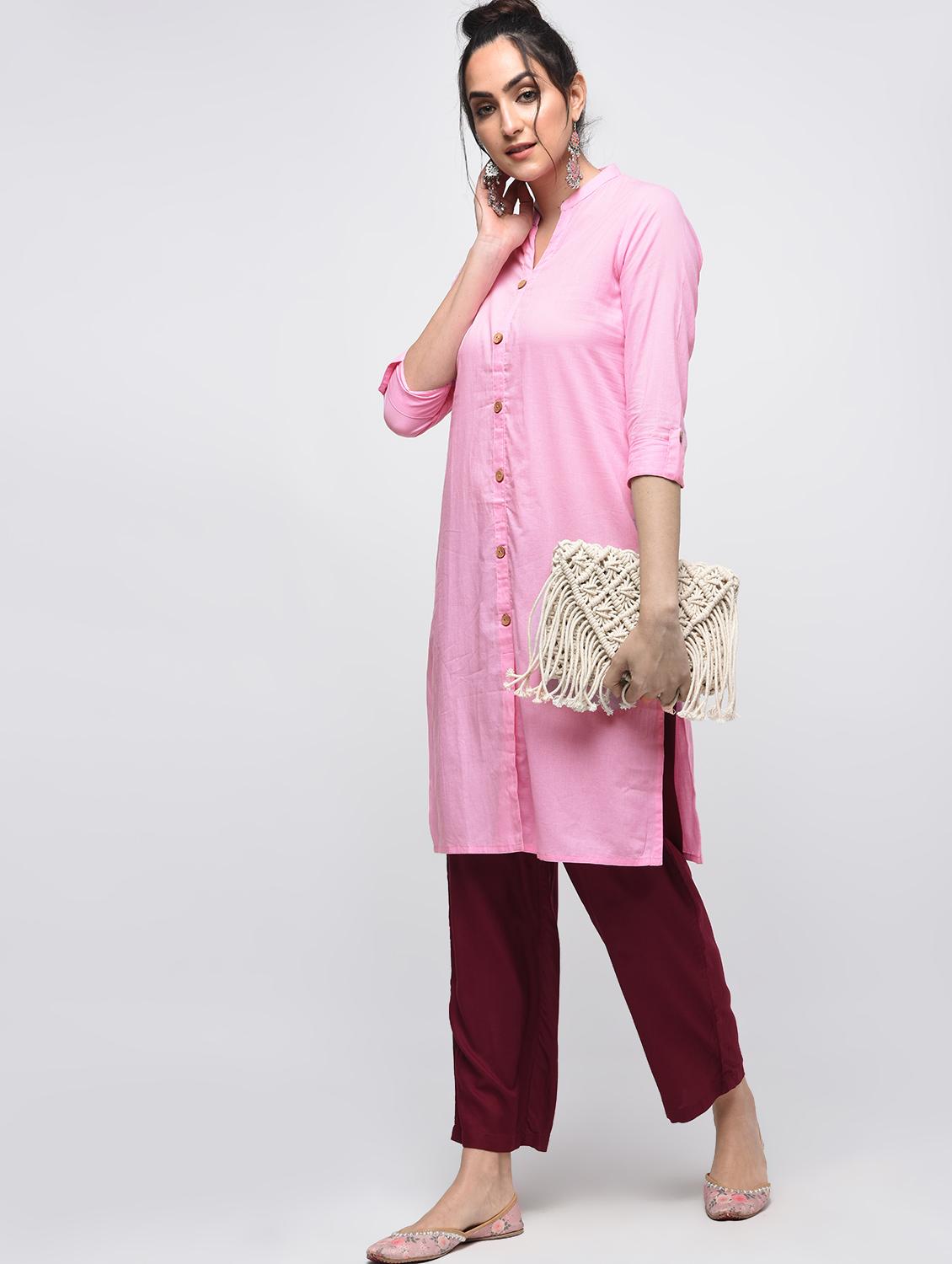 straight placket kurta - 15420410 - Zoom Image - 1