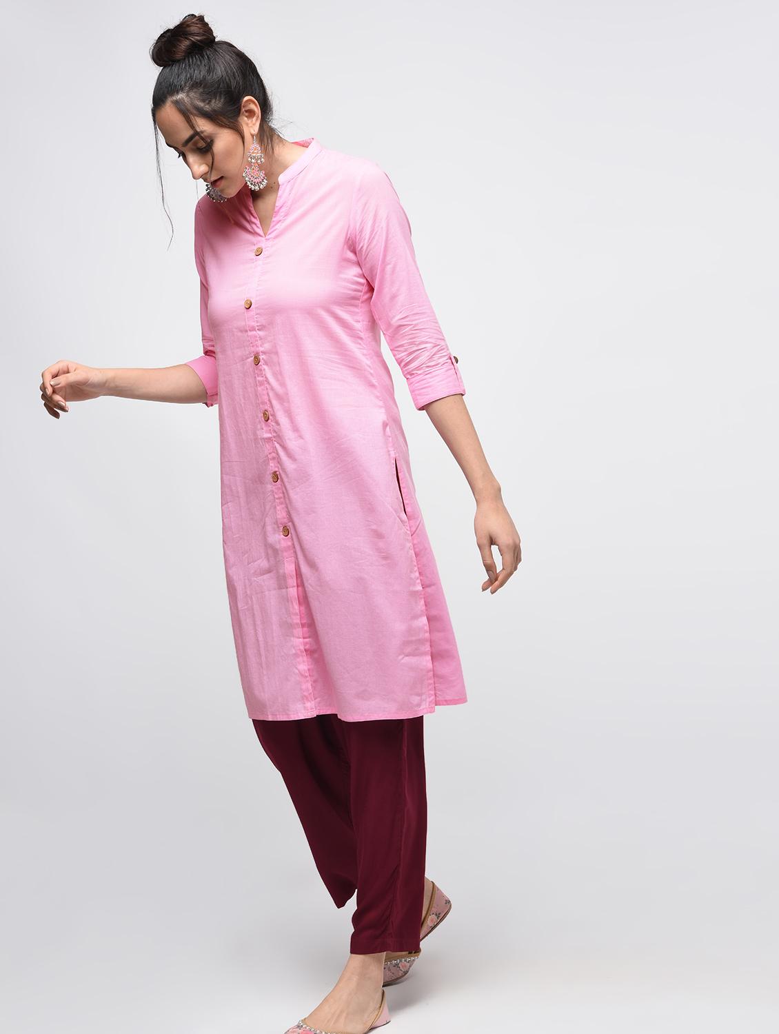 straight placket kurta - 15420410 - Zoom Image - 3