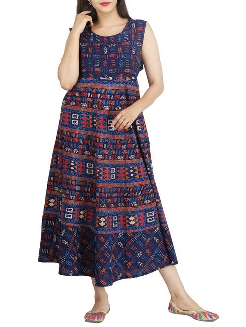 a-line printed kurta - 15420421 - Standard Image - 1