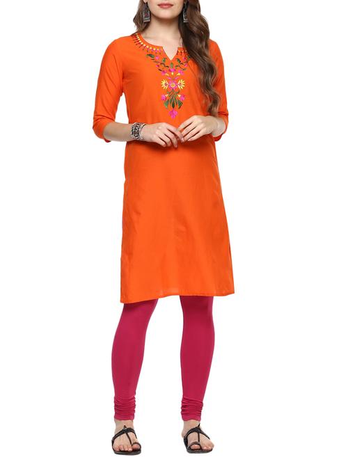 straight embroidered kurta - 15420505 - Very Small Image - 1