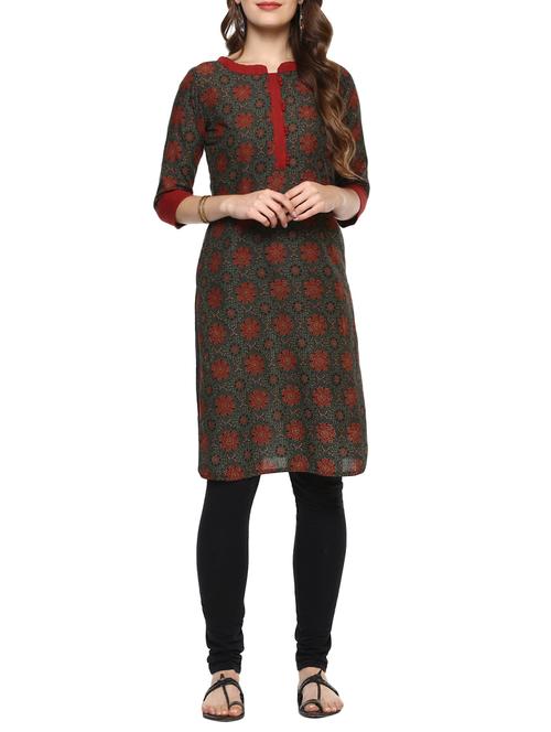 straight printed kurta - 15420512 - Very Small Image - 1