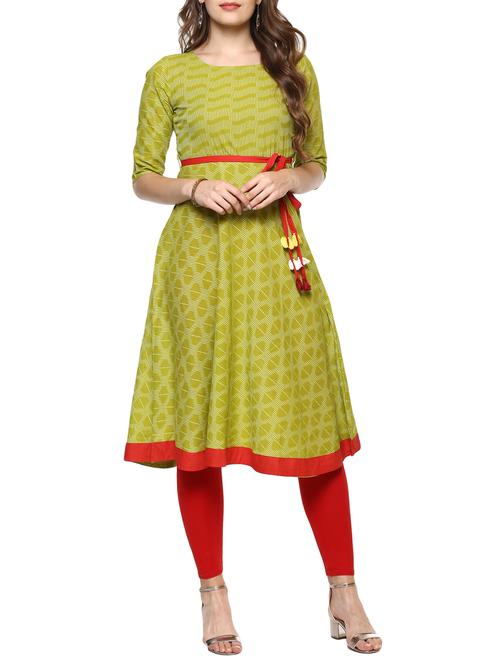 a-line printed kurta - 15420513 - Standard Image - 1