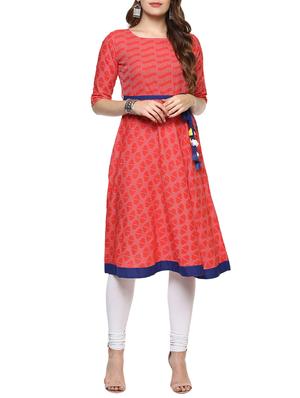 a-line printed kurta - 15420515 - Standard Image - 1