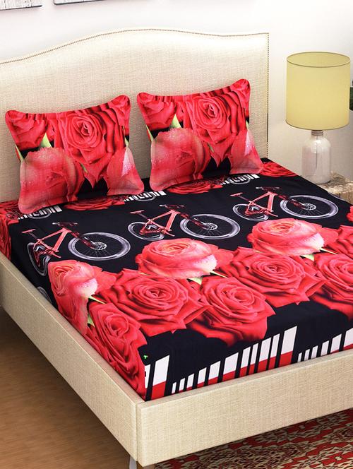 144 TC 3D Double Bedsheet with 2 Pillow Covers - 15420620 - Standard Image - 1