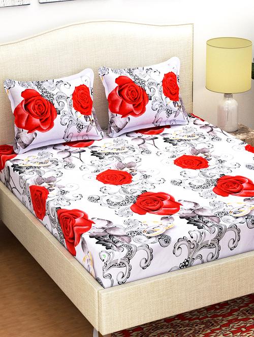 144 TC 3D Double Bedsheet with 2 Pillow Covers - 15420621 - Standard Image - 1