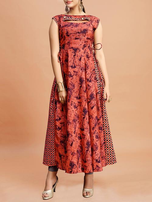 Flared printed kurta - 15420751 - Very Small Image - 1