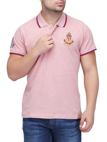 pink cotton blend polo t-shirt - 15420911 - Very Small Image - 1