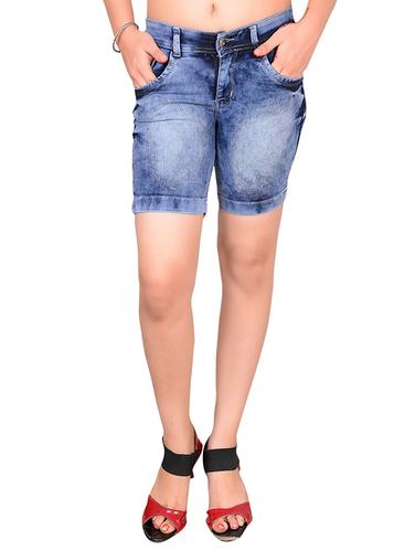 mid waist denim shorts - 15420922 - Very Small Image - 1
