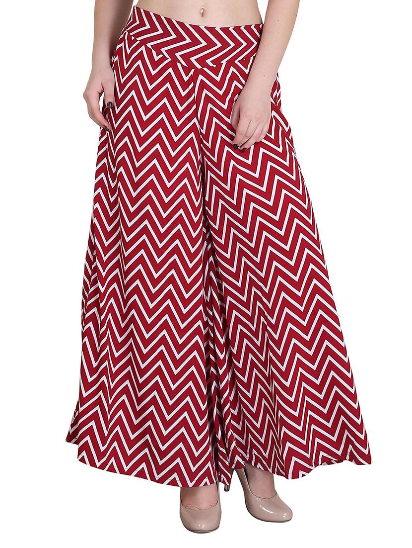 chevron print flared palazzo - 15420954 - Zoom Image - 1