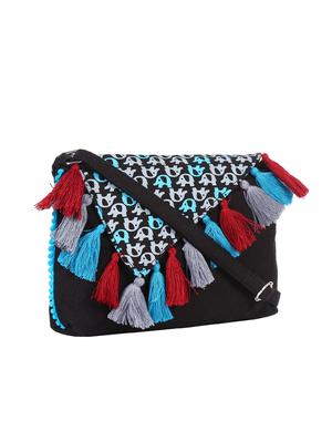 black canvas regular sling bag - 15420999 - Standard Image - 4
