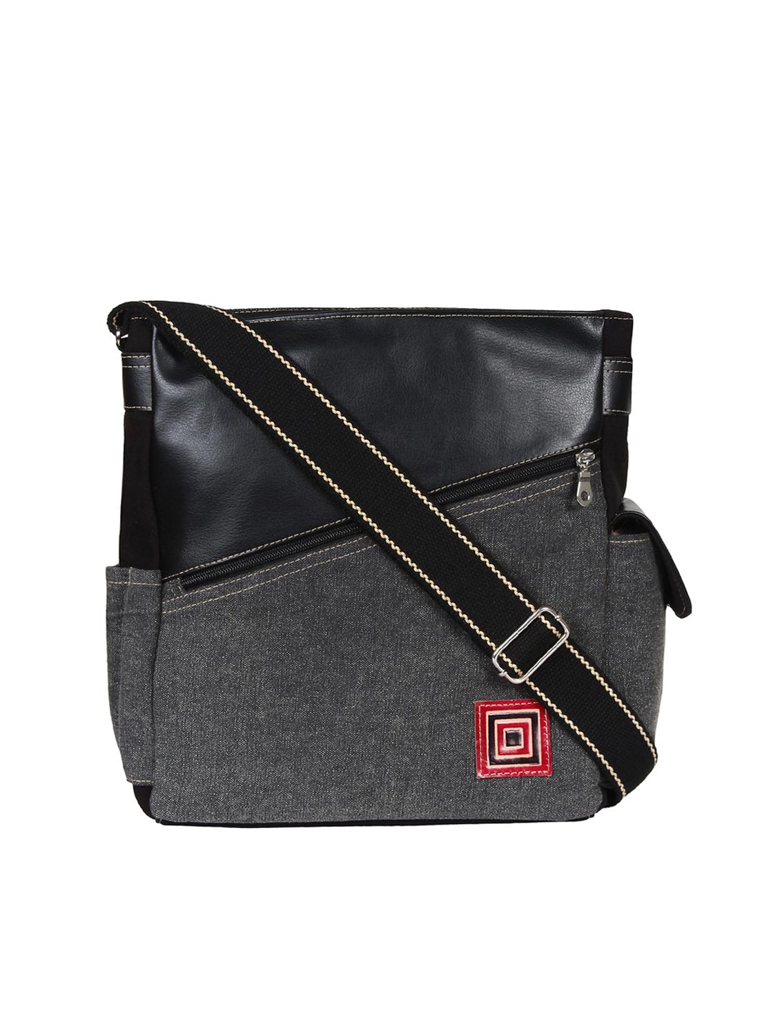 grey canvas regular sling bag - 15421010 - Zoom Image - 1