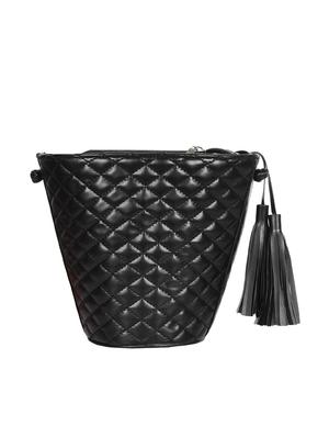 black leatherette (pu) regular sling bag - 15421021 - Standard Image - 2