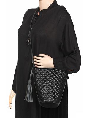 black leatherette (pu) regular sling bag - 15421021 - Standard Image - 6