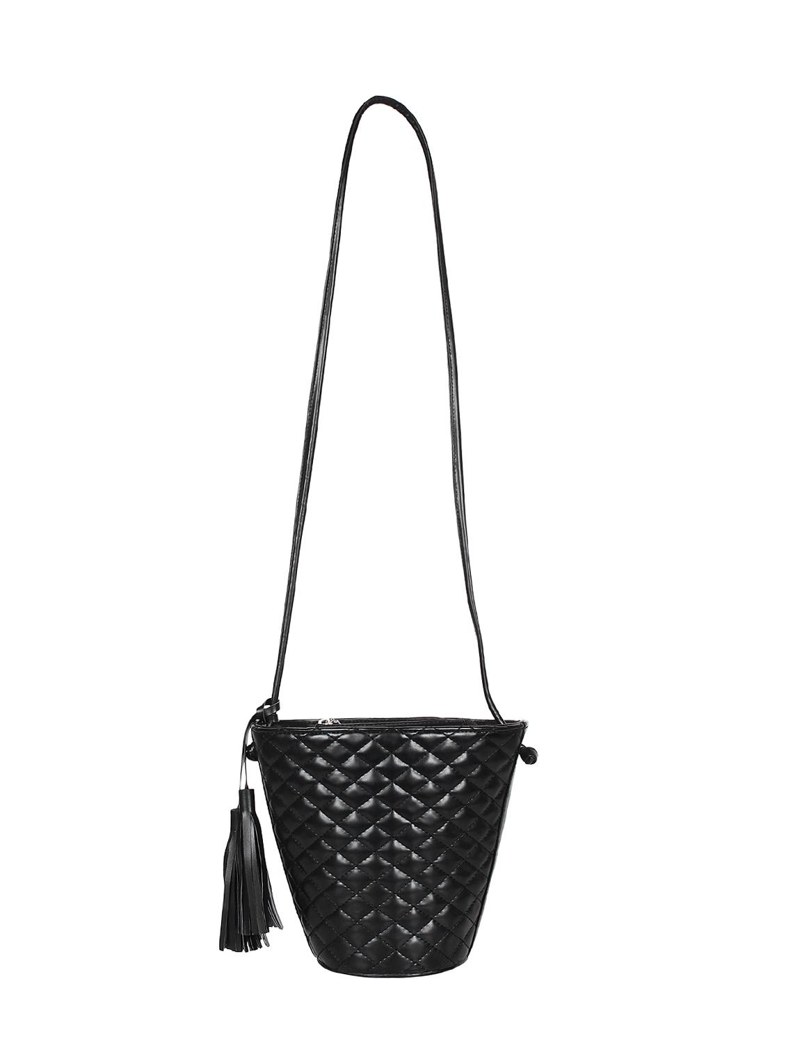 black leatherette (pu) regular sling bag - 15421021 - Zoom Image - 5