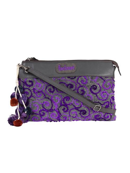 grey canvas regular sling bag - 15421023 - Standard Image - 1
