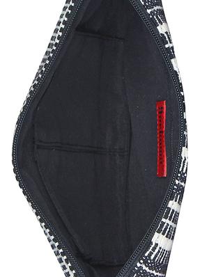 black cotton messenger sling bag - 15421033 - Standard Image - 3