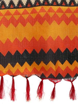 red khadi printed dupatta - 15421119 - Standard Image - 3