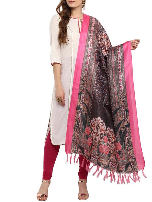 pink printed dupatta - 15421138 - Standard Image - 1