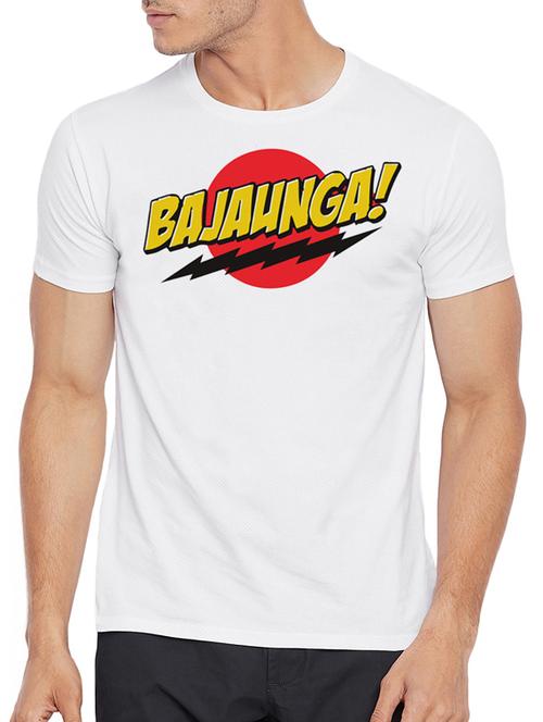 white polyester chest print t-shirt - 15421216 - Standard Image - 1