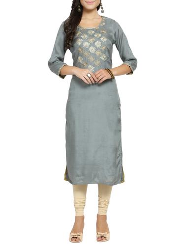 straight embroidered kurta - 15421765 - Very Small Image - 1