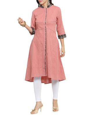 pink high-low kurta - 15421768 - Standard Image - 1
