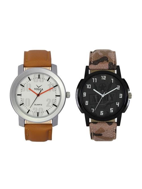 volga vl27lr03 round dial analog watch combo - 15423879 - Standard Image - 1