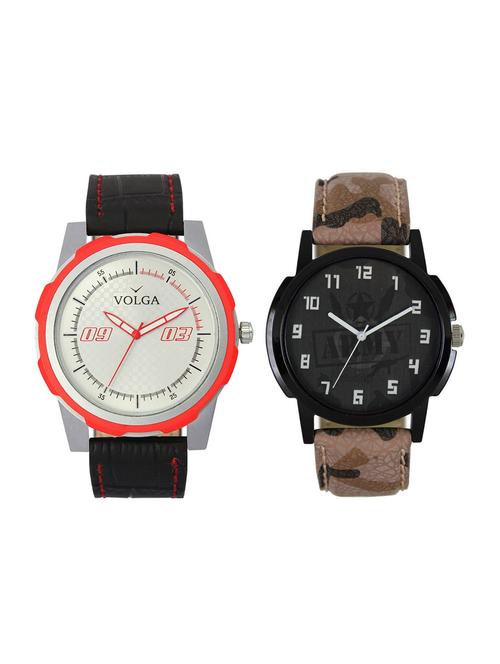 volga vl42lr03 round dial analog watch combo - 15423900 - Standard Image - 1