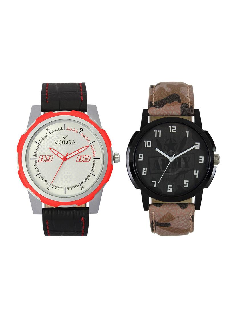volga vl42lr03 round dial analog watch combo - 15423900 - Zoom Image - 1
