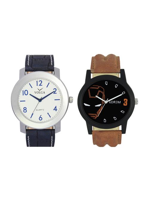 volga vl11lr04 round dial analog watch combo - 15423904 - Standard Image - 1