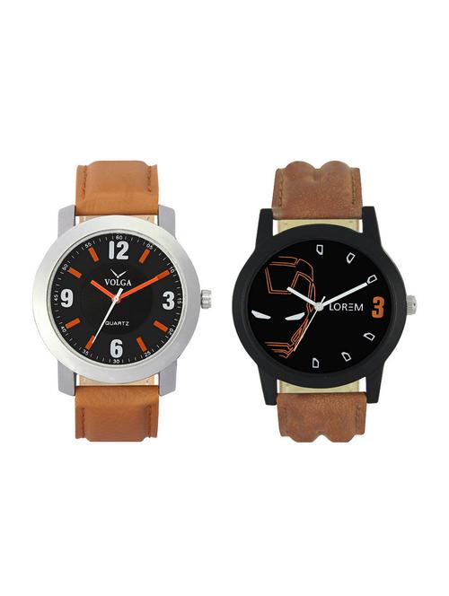 volga vl28lr04 round dial analog watch combo - 15423929 - Standard Image - 1