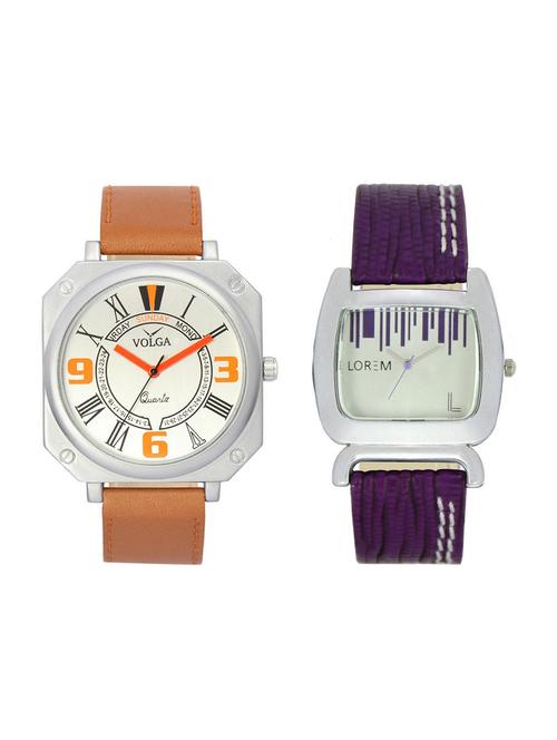 VOLGA VL45LR0207 Round Dial Analog Couple Watch Combo - 15424438 - Standard Image - 1