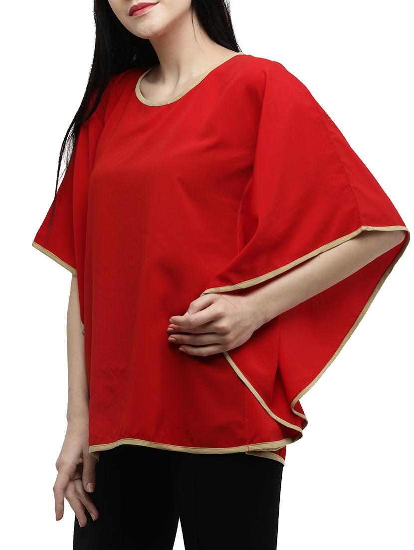 contrast piping solid kaftan - 15425766 - Zoom Image - 2