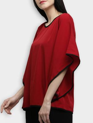 contrast piping solid kaftan - 15425767 - Standard Image - 2