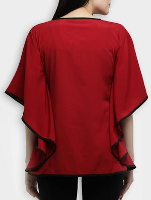 contrast piping solid kaftan - 15425767 - Standard Image - 3
