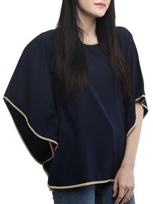 contrast piping solid kaftan - 15425768 - Standard Image - 2