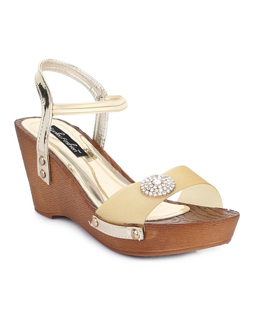 gold back strap wedges - 15425815 - Zoom Image - 1