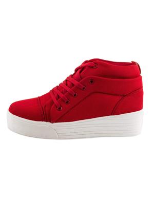 red lace-up sneakers - 15425998 - Standard Image - 2