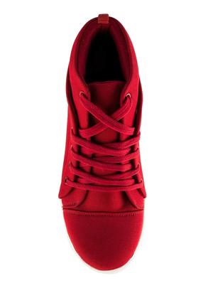 red lace-up sneakers - 15425998 - Standard Image - 4